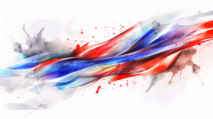 Leinwandbilder - cinematic vector banner with flowing rainbow shapes on white background, glowing futuristic neon tec