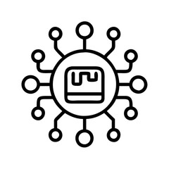 Poster - Digital network icon vector illustration of blockchain technology and connection system design