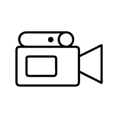 Poster - Video camera icon illustration for film production and camcorder equipment in a simple style
