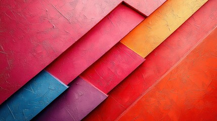 Poster - Abstract Colorful Geometric Pattern:  Vibrant Hues and Textured Surfaces