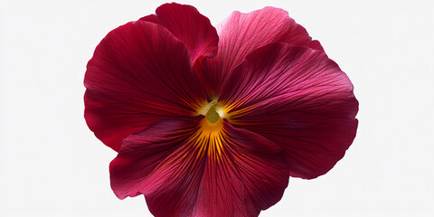 Poster - Close-up of a dark red pansy flower, showcasing detailed texture and vibrant color, symbolizing nature's beauty and delicate elegance, ideal for botanical or floral designs