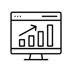 Poster - Growth chart on computer screen for business analytics and financial performance analysis report