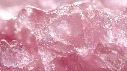 Poster - Pink Ice Crystal Macro Photography: A Close-Up of Delicate Icy Formations