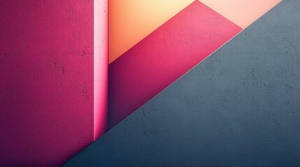Poster - Abstract Geometric Wall Art: Pink, Orange, and Gray Concrete Textures
