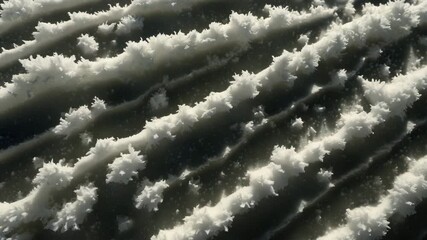 Poster - Winter snowfall. Snowy terrain. Aerial perspective of the snow. Textural design. White snow texture. Snowflakes.