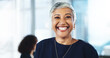 © BuyOutFelix01/peopleimages.com - Happy, finance and portrait of mature businesswoman in office with confidence for corporate career growth. Pride, smile and female financial manager from Mexico with job development in workplace.