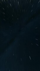 Wall Mural - Starfield light warp trails through deep space darkness with meteor-like streaks and starry sky