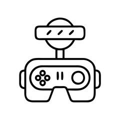 Poster - Virtual reality headset vr gaming device technology entertainment digital experience outline vector