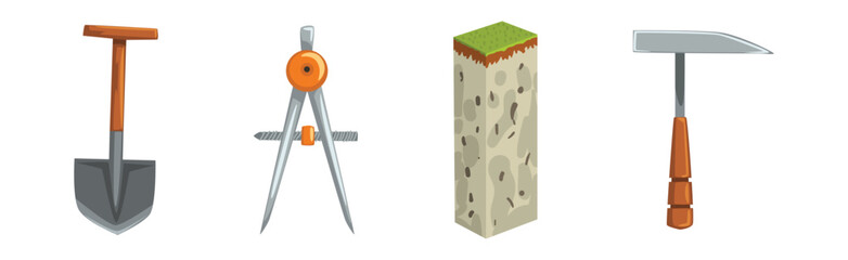 Poster - Earth Exploration and Geological Discovery Tool Vector Set