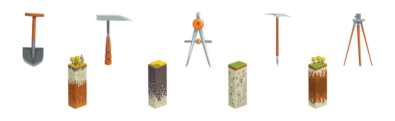 Poster - Earth Exploration and Geological Discovery Tool Vector Set