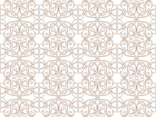 seamless pattern of contours decorative floral vintage design elements, vector background, paper, fa