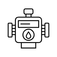 Poster - oil pump machine vector illustration industrial equipment outline drawing for engineering design