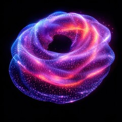 Poster - Abstract Luminous Torus: A vibrant, swirling nebula of light and color in a mesmerizing cosmic dance.