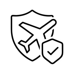 Poster - Secure flight travel insurance protection plan icon for airlines and travel agencies safety