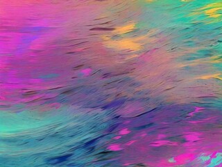 Wall Mural - Oceanic Harmony: A Fractal Dance of Colorful Waves and Textures,Ai generated 