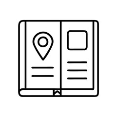 Poster - Open travel guide book with location pin and information for travel planning and destination ideas