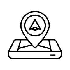 Poster - Navigation map pin pointer icon for gps location direction travel route destination search app