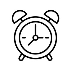 Poster - Alarm clock icon vector illustration, time management, wake up reminder, deadline concept design