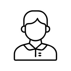 Poster - outline avatar icon of a person with short hair and collared shirt vector illustration image