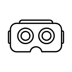 Poster - Vr headset virtual reality glasses augmented reality gaming device entertainment technology outline icon