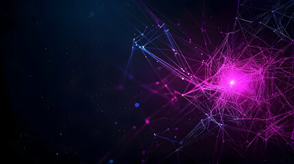 Fototapete - Abstract Digital Design With Pink And Purple Particles