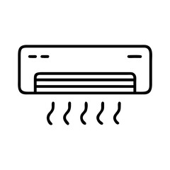 Poster - Air conditioner ac unit hvac cooling system climate control home appliance vector outline icon