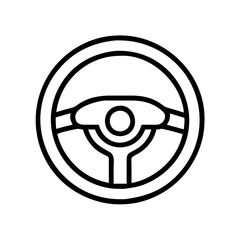 Poster - Steering wheel vector icon illustration for car control and driving assistance applications design
