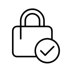 Poster - Secure access verified padlock icon for website security and approved safety confirmation sign