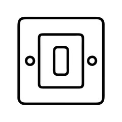 Poster - Electrical light switch vector illustration, on off switch, power switch, wall switch, outline icon