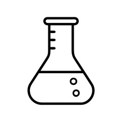 Poster - scientific lab equipment chemistry flask with liquid experiment research and analysis tool