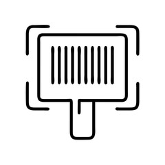 Poster - Scanning barcode product code identification scanner symbol icon vector illustration design