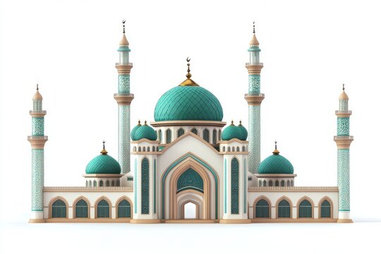 3D Eid Mubarak Poster Isolated and White Background
