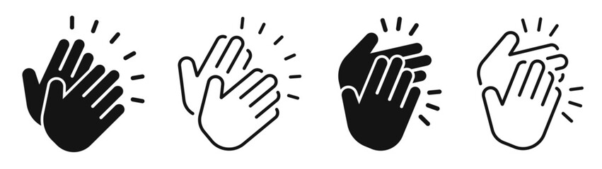 Fototapete - Applause flat and line icons set. Clapping hands symbol. Vector illustration