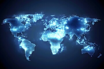 digital world map background with global business and trade data