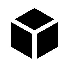 cube glyph vector flat icon