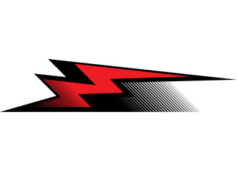 Poster - red and black sports design element for sports car, boat, toy, sportswear. vector background. arrow.
