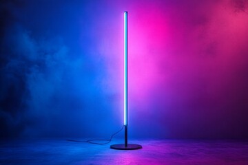 Aufkleber - Photorealistic abstract background with neon blue and pink lighting in a studio setting