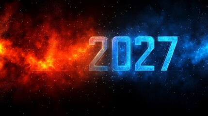 Poster - Navigate the Holographic Timeline: Key Events from 2026 to 2027 for Strategic Long-Term Planning in Photo Stock Concepts with a Visual Space for Creativity