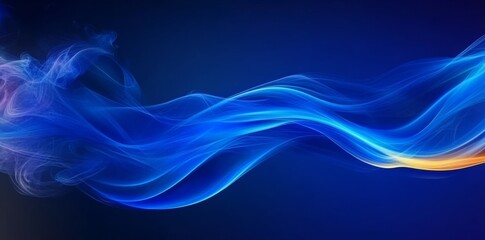 Poster - Glowing neon blue lines, a concept of magical energy and space light, abstract background wallpaper design