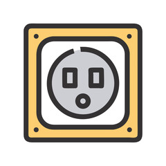 Poster - Power Socket Icon for Electrical Connections and Devices
