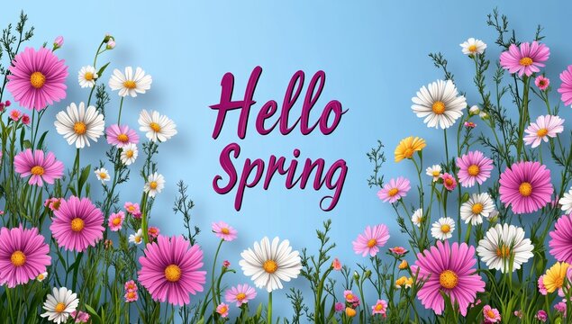 A greeting card adorned with lovely spring blossoms. A 