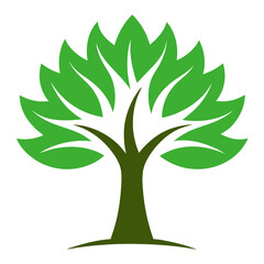 Poster - Eco Innovation: Tree-Tech Logo Icon on White Background