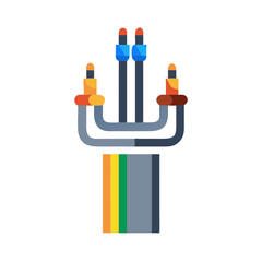 Poster - Connected Currents: Minimal Wires Icon Vector Design