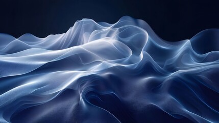 Poster - Abstract Digital Wave Pattern In Shades Of Blue Creating A Dynamic Surface with Detailed Texture and Bright Highlights