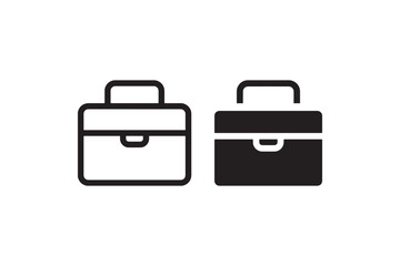 Fototapete - Minimal briefcase icons in black and white Vector