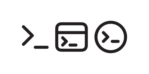 Terminal command line icon symbols set Vector