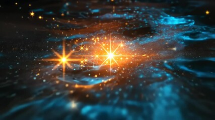 Poster - Captivating cosmic dance of stars and swirling galaxies in a mesmerizing night sky Generative AI