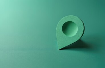 Aufkleber - Green paper cut location pin shape. Pointer pad set on green paper background. Navigation concept for website business advertising travel infographics and more.