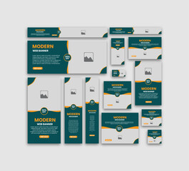 Wall Mural - nature web banner design web template set,web banner design template set, horizontal header web bann