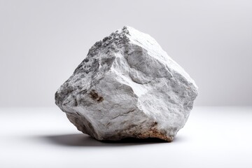 Poster - Rough Grey Stone Texture - Close-up of a rough, grey stone with visible texture and subtle color variations. Isolated on a white background